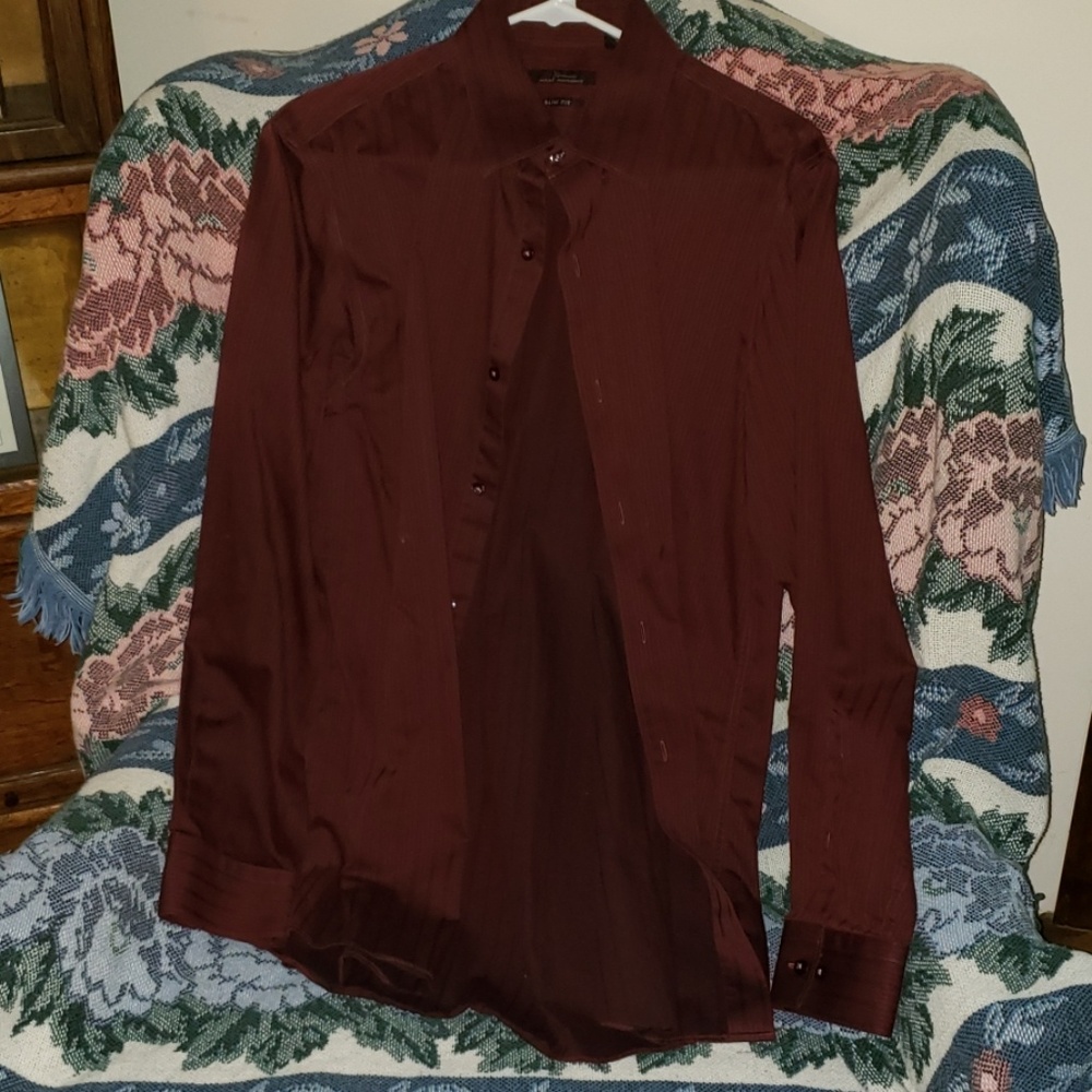 Marc Anthony Slim Fit Dress Shirt - Maroon
